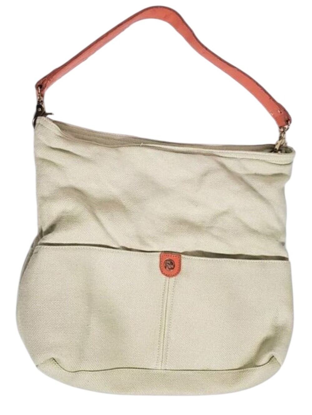 Spartina 449 Daufuskie Island Splendor Shoulder Bag Beige Coral Linen Leather